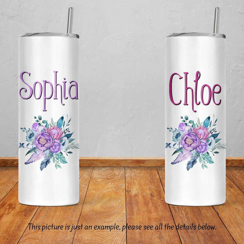 Skinny Tumbler, Beach Tumbler, Tumbler with Straw, Bridesmaid Tumbler, Bridesmaid Gift, Bachelorette Party, Bridal Party Gifts, DS03