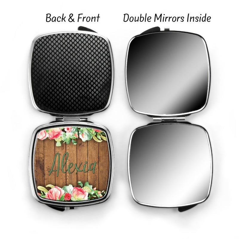 Floral Personalized Compact Mirror CP65