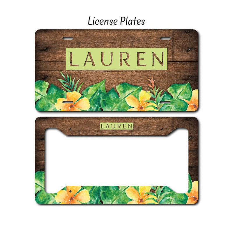 Floral License Plate, LP73