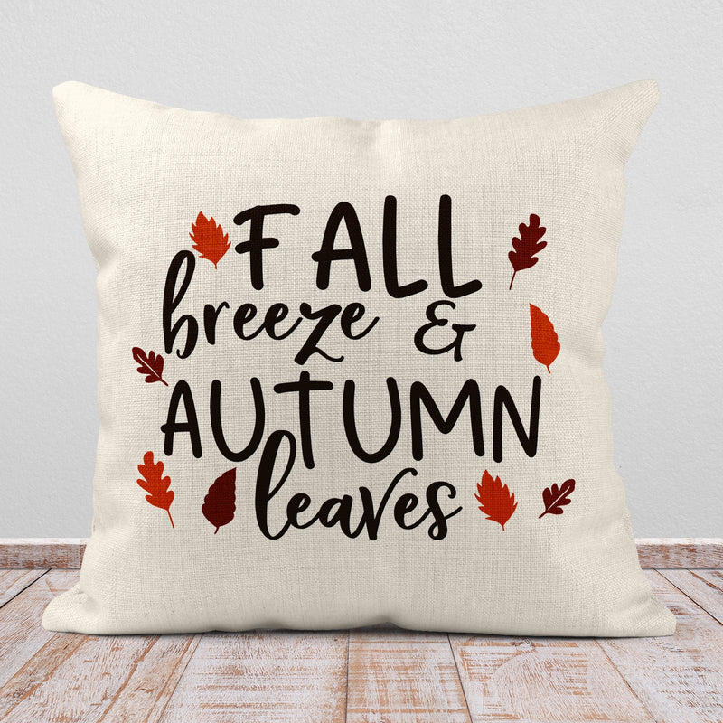 Fall Breeze & Autumn Leaves, Custom Pillow, PI17