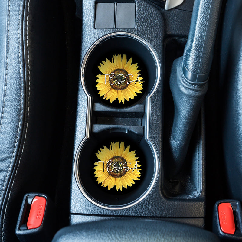 Sunflower Personalized Car Coasters, CC78