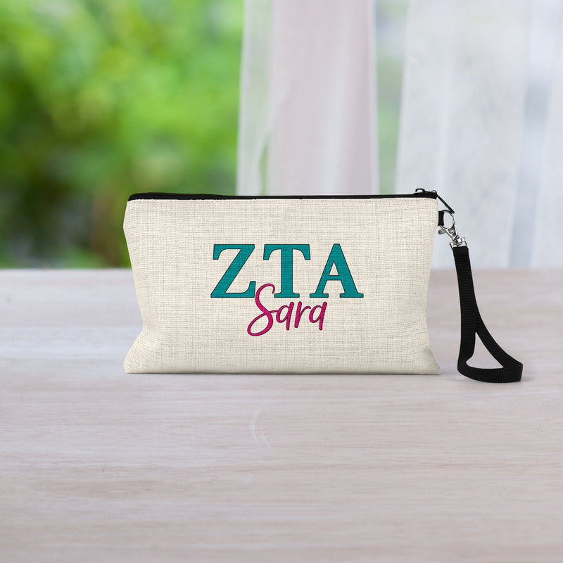 Zeta Tau Alpha Sorority Makeup Bag – Ideal Greek Gifts for Big Little Sorority Sisters