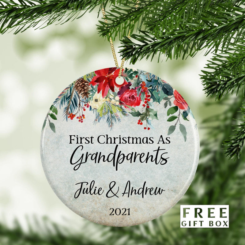 Promoted to Grandma Personalized Christmas Ornament - New Grandparents Gift From Grandkids