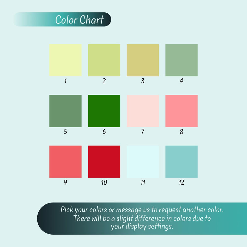 The image is a color chart displaying a variety of colors, likely used for selecting or requesting another color.