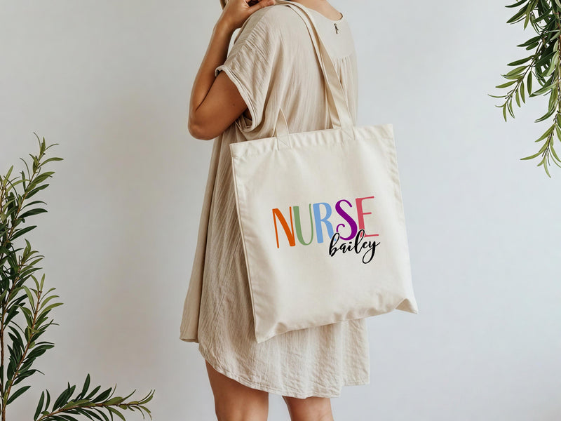 Personalized Nurse Tote Bag: Cotton Canvas Gift for Nursing Students