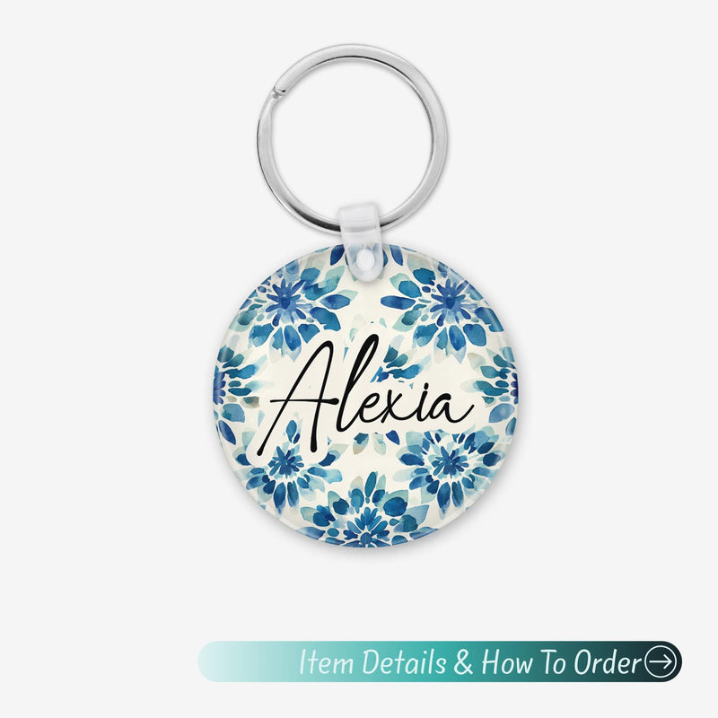 Custom Name Keychain – Cute Acrylic Keychain, Bridesmaid Gift, Shabby Chic Bag Charm