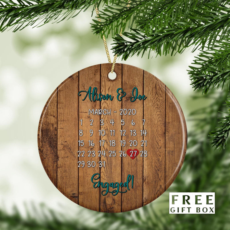 Personalized Mr and Mrs Christmas Ornament - Engagement Keepsake - Couples Gift