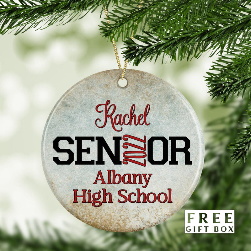 Personalized Graduation Ornament: Porcelain Keepsake with Gift Box