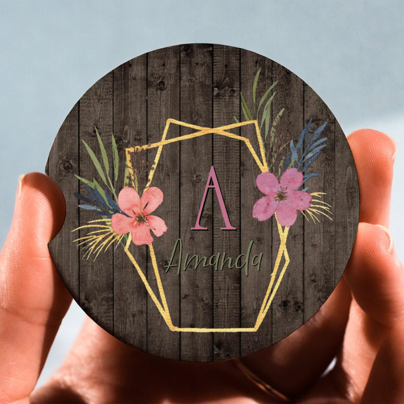 Car Coasters, She Believed She Could So She Did, Personalized Gift,Anniversary Gift,Monogram Coasters,Wedding Gift,Car Accessories,CC55