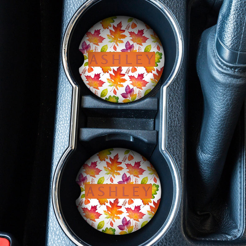 Car Coasters, Autumn Coaster, Personalized Gift, Anniversary Gift, Monogram Coasters, Wedding Gift, Car Accessories, Coasters Sets, CC49