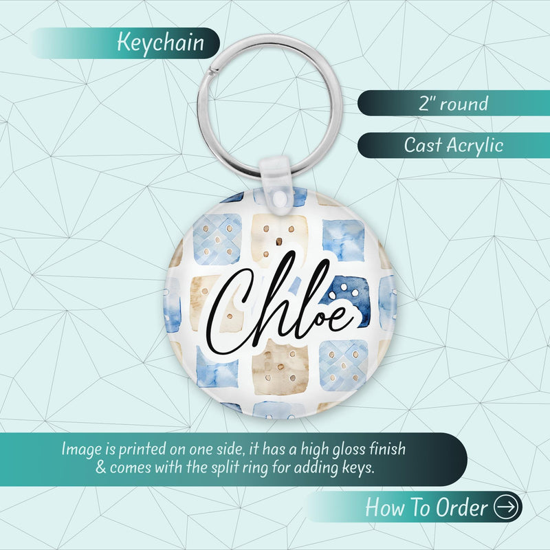 Custom Name Keychain – Cute Acrylic Keychain, Bridesmaid Gift, Shabby Chic Bag Charm