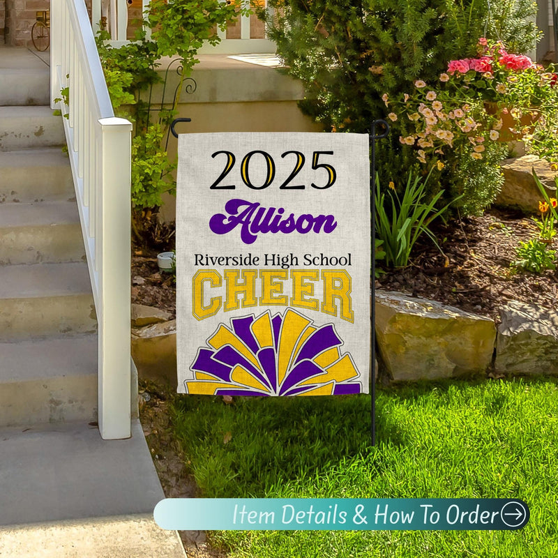 2025 Graduation Cheer Garden Flag: Linen Senior Gift