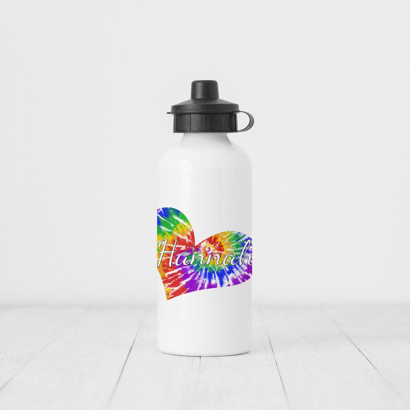 Heart Tie Dye Water Bottle: Personalized Sports Bottle