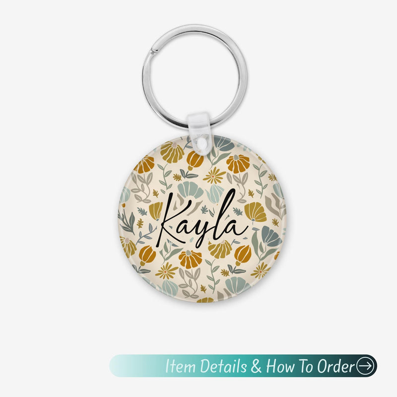 Custom Name Keychain – Cute Acrylic Keychain, Bridesmaid Gift, Shabby Chic Bag Charm
