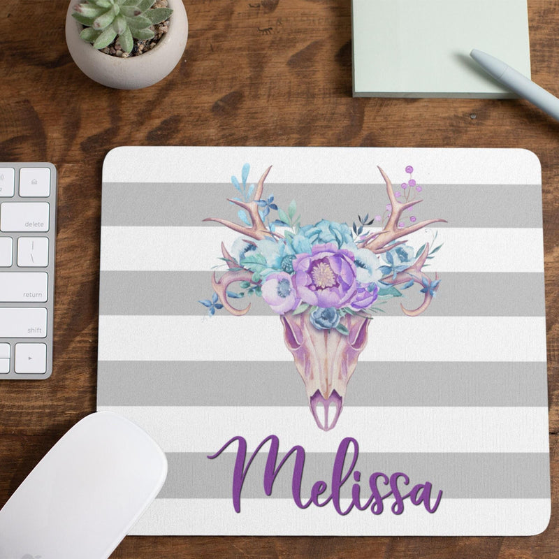 Boho Antlers Mouse Pad Personalized Mousepad Birthday Gift Wedding Gift Unique Gift Personalized Gift Gift for Her Mom Gift MP73