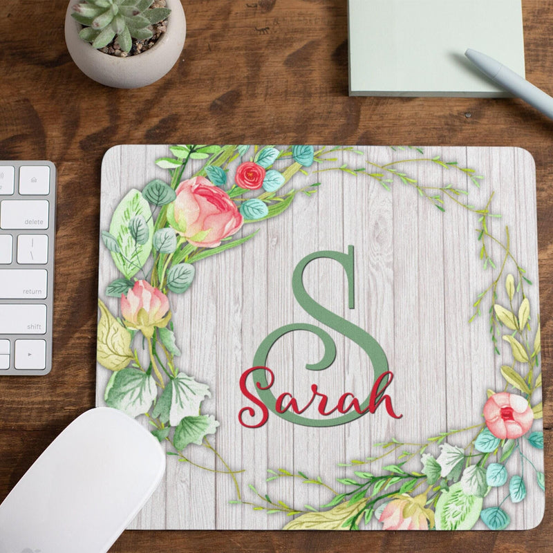 Floral Mouse Pad Personalized Mousepad Gift Birthday Gift Wedding Gift Unique Gift Personalized Gift Gift for Her Mom Gift MP63