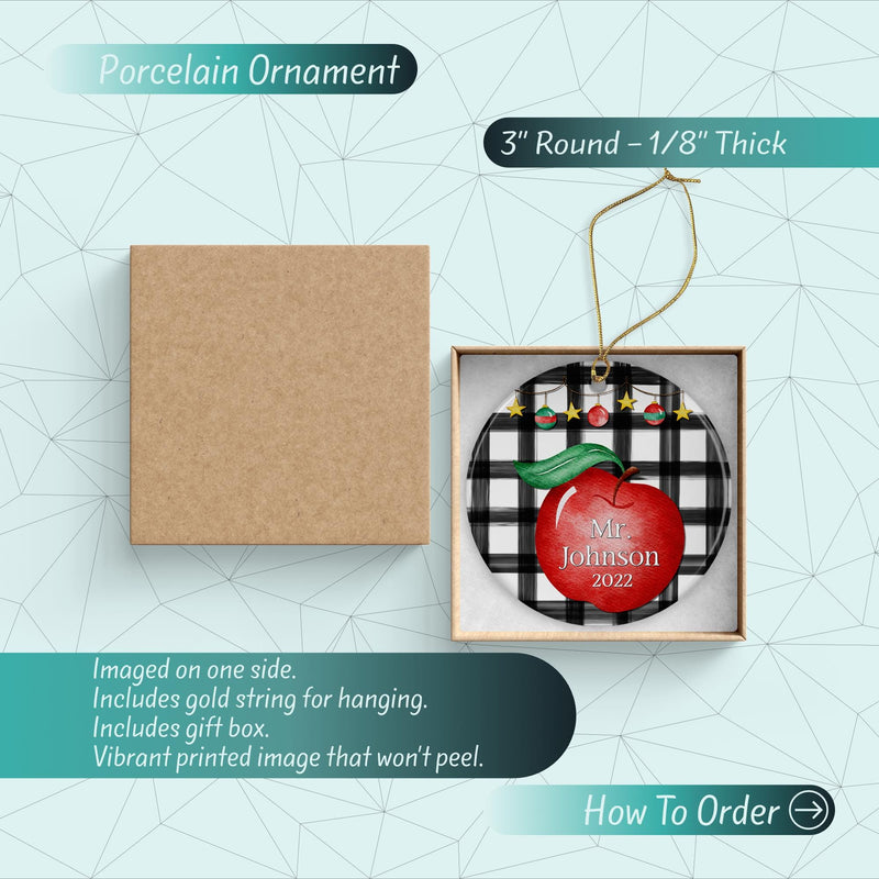 Personalized Teacher Ornament - Teacher Appreciation Gift Box