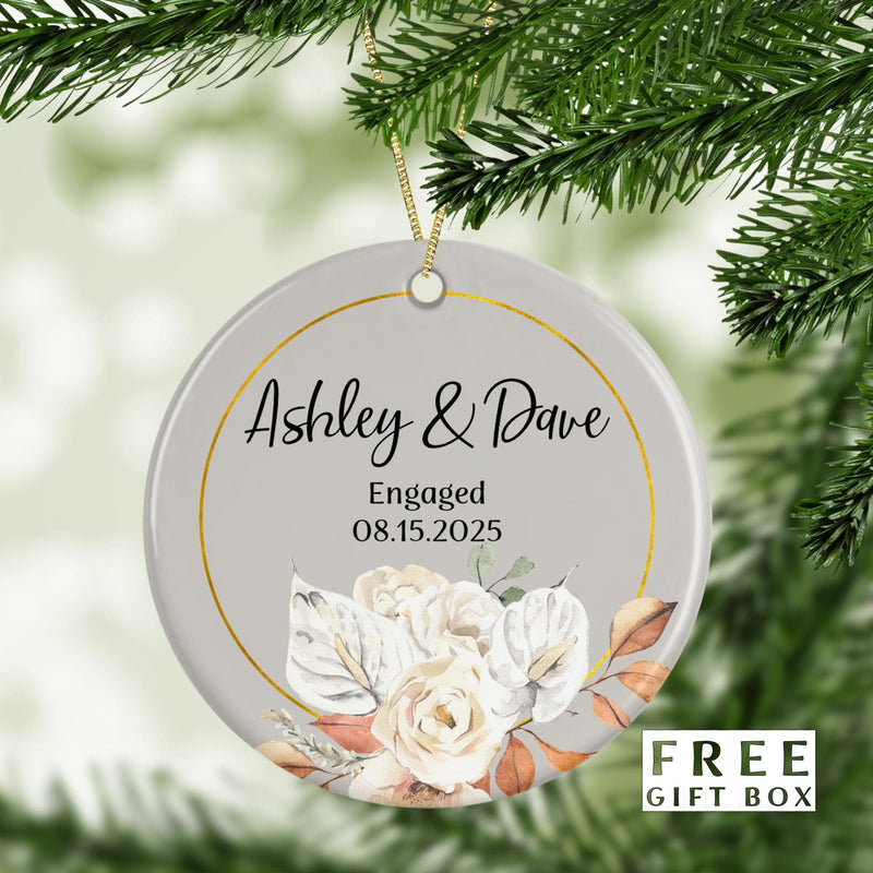 Personalized Mr and Mrs Christmas Ornament - Engagement Keepsake - Couples Gift