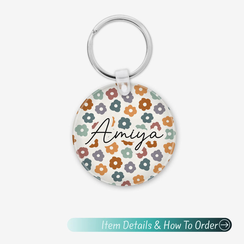 Custom Name Keychain – Cute Acrylic Keychain, Bridesmaid Gift, Shabby Chic Bag Charm