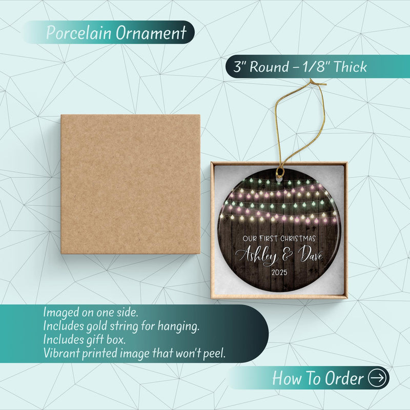 Our First Christmas Custom Couple Ornament - Perfect Stocking Stuffer