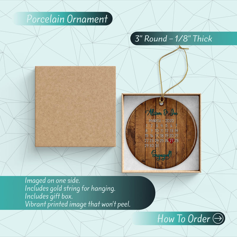 Personalized Mr and Mrs Christmas Ornament - Engagement Keepsake - Couples Gift