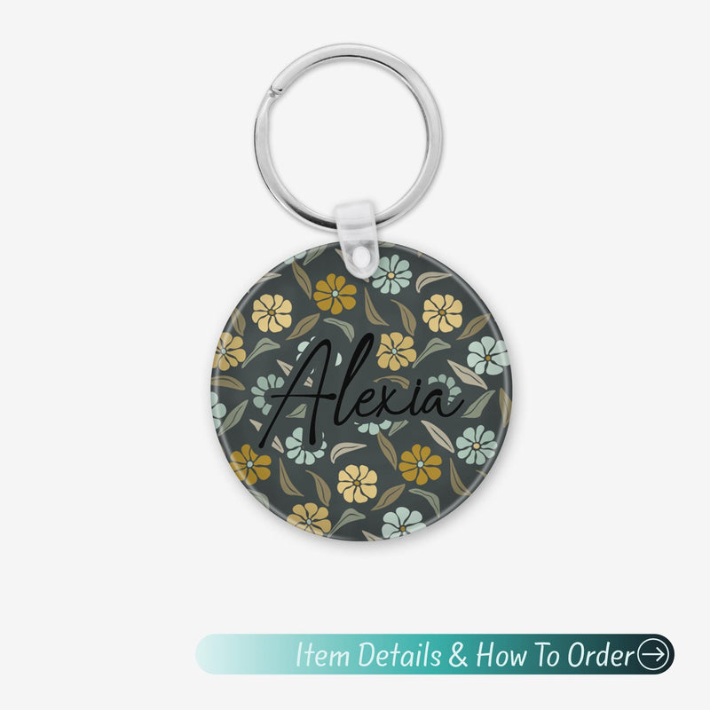 Custom Name Keychain – Cute Acrylic Keychain, Bridesmaid Gift, Shabby Chic Bag Charm