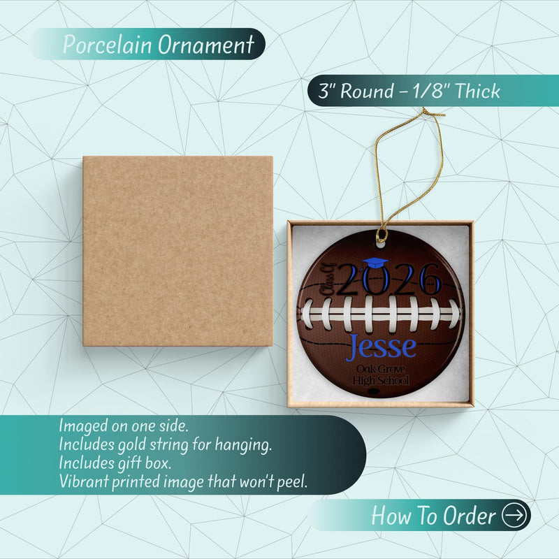 Football Ornament - The Perfect Holiday or Graduation Gift