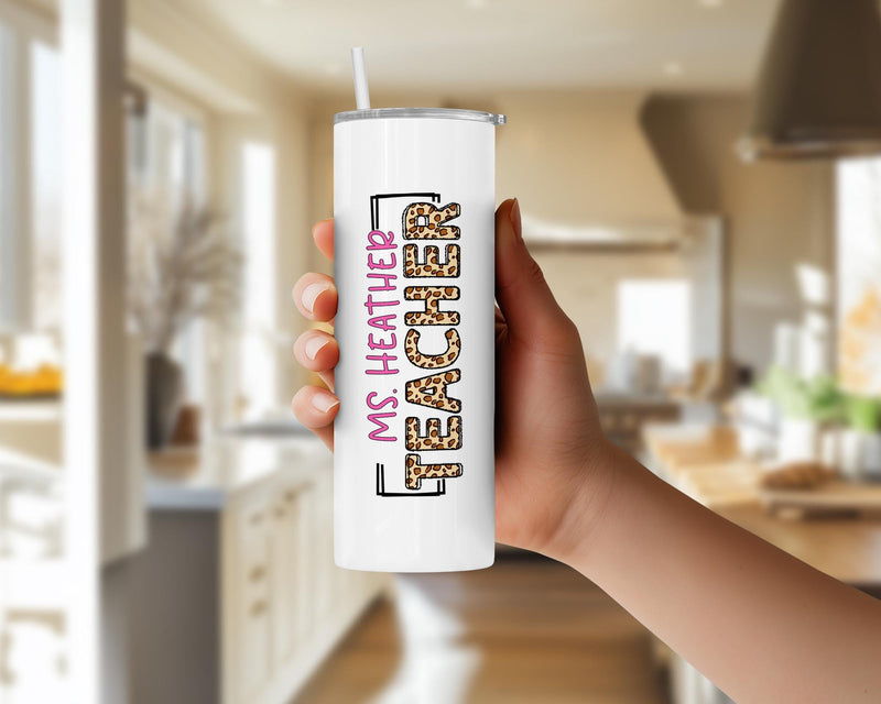 Personalized Teacher Tumbler: 20oz Insulated Coffee Cup