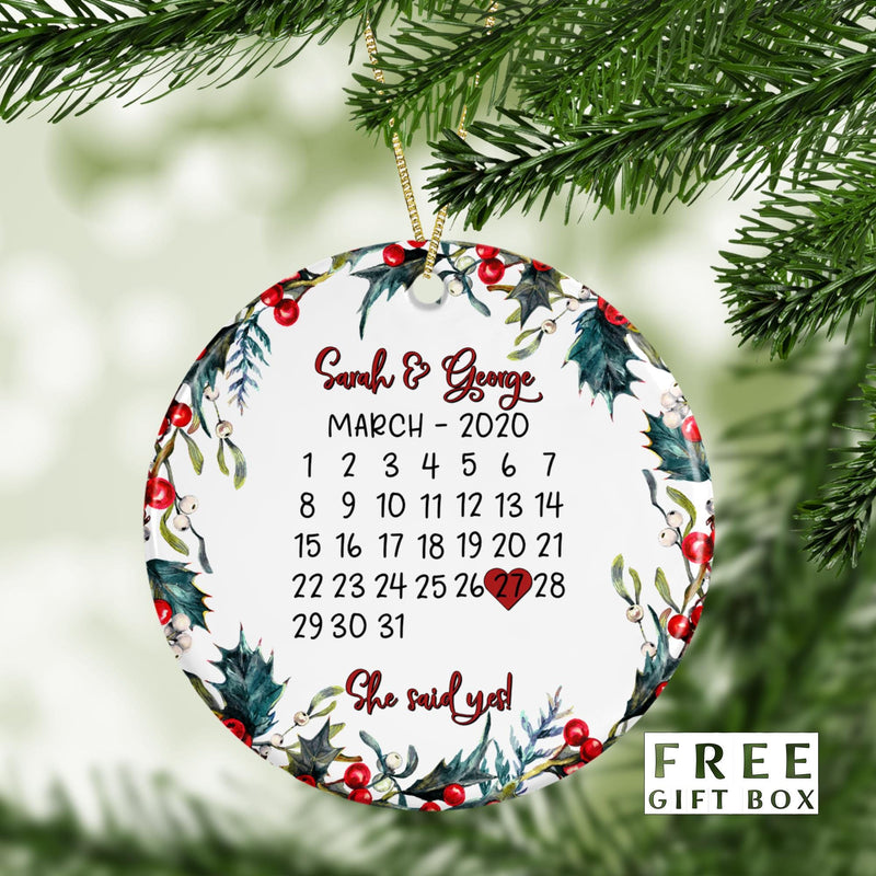 Our First Christmas Engaged Ornament - Couples & Family Christmas Tree Keepsake