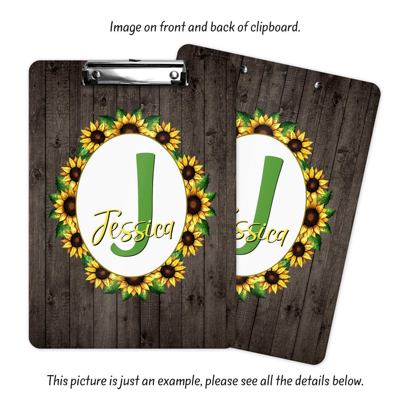 Sunflower Teacher Appreciation, Custom Clipboard, Monogram Clip Board, Monogram Teacher Gift, Personalized Office Gifts, Clip Board, CB28