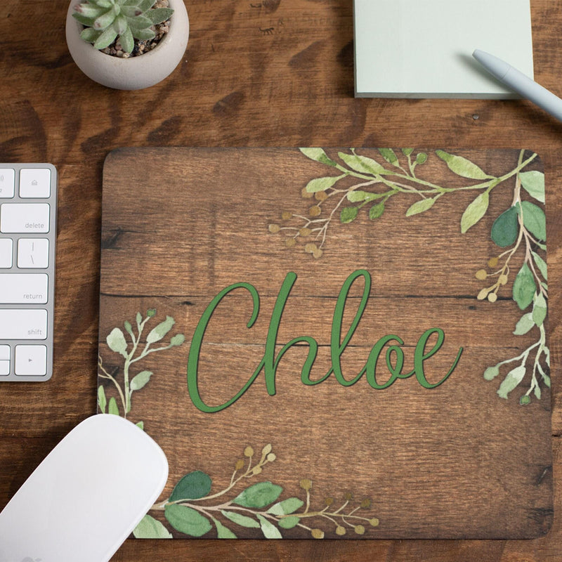 Green Leaf Mouse Pad Personalized Mousepad Gift Birthday Gift Wedding Gift Unique Gift Personalized Gift Gift for Her Mom Gift MP68