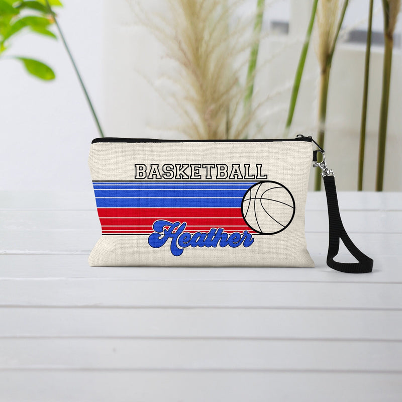 Basketball Team Cosmetic Bag: Personalized Linen Sports Gift
