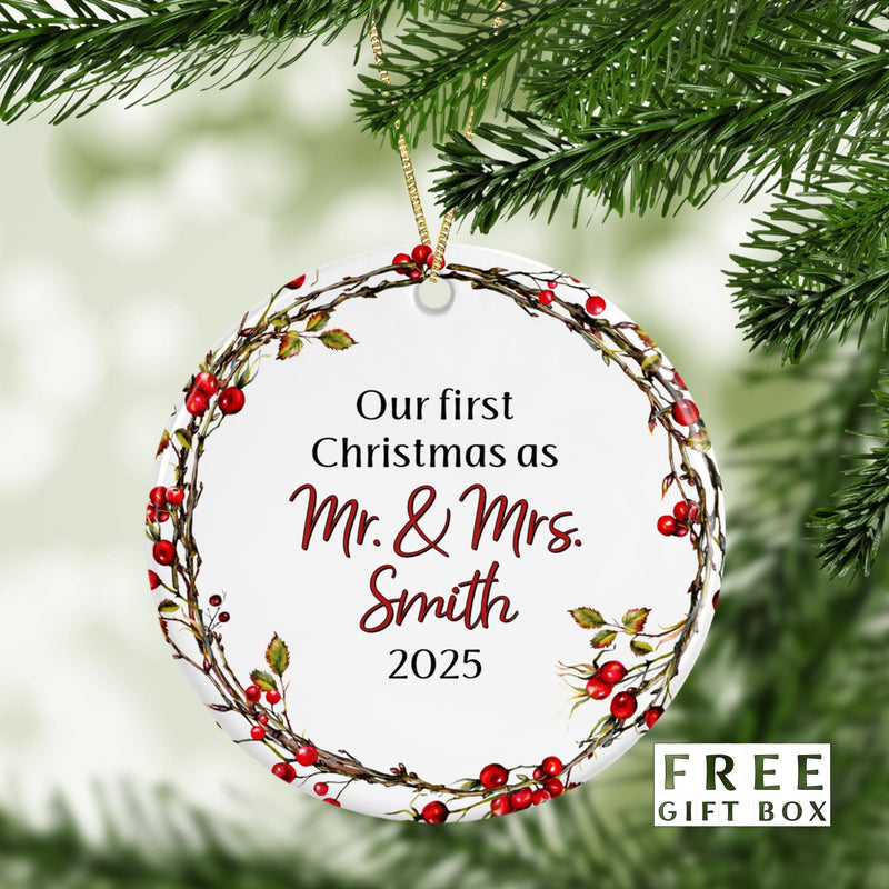 Our First Christmas Custom Couple Ornament - Perfect Stocking Stuffer