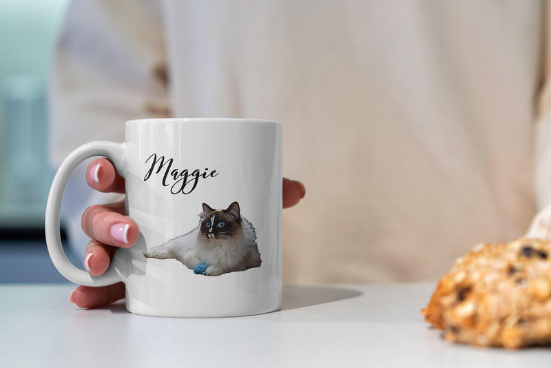 Custom Pet Portrait Mug: Personalized Dog or Cat Lover Gift