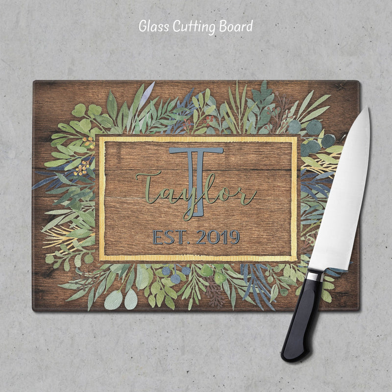 Cutting board, Glass Cutting Board, Personalized Cutting Board, Kitchen Decor, Wedding Gift, Anniversary Gift, Closing Gift, GC28