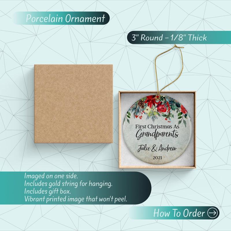 Promoted to Grandma Personalized Christmas Ornament - New Grandparents Gift From Grandkids