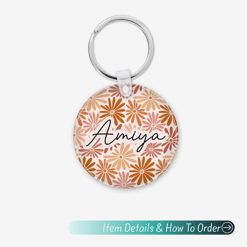 Custom Name Keychain – Cute Acrylic Keychain, Bridesmaid Gift, Shabby Chic Bag Charm