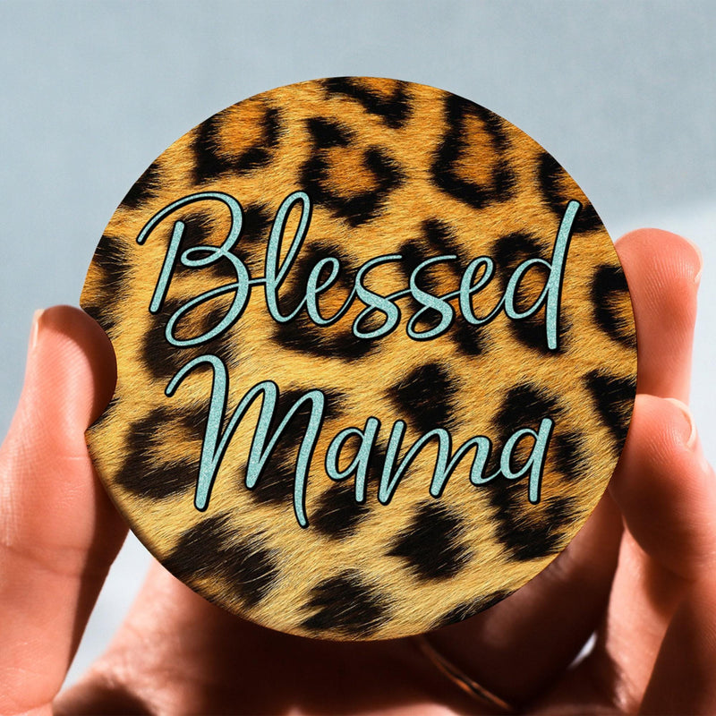 Blessed Mama Car Coasters Gift for Her Mothers Day Gift Wedding Favors Best Friends Gifts Graduation Gift Gifts for Mom Sister Gift, CC80