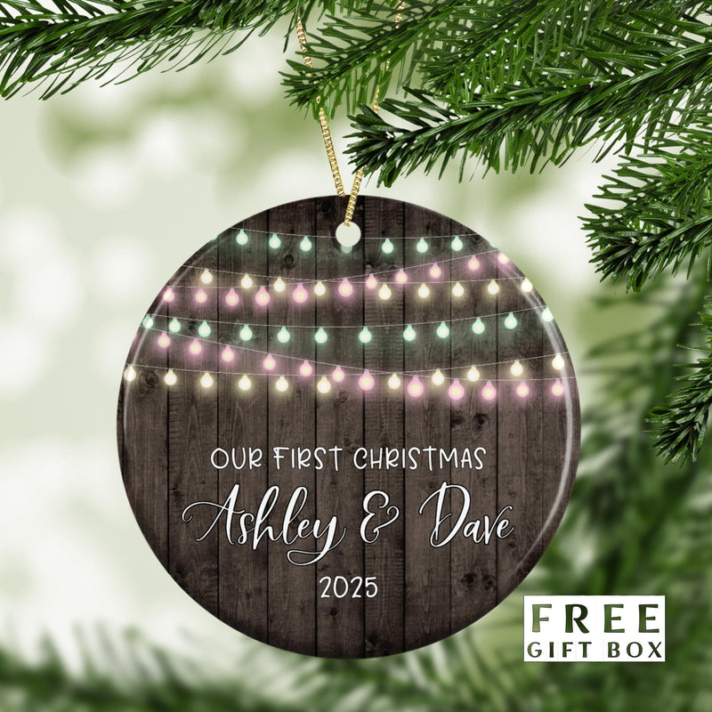 Our First Christmas Custom Couple Ornament - Perfect Stocking Stuffer