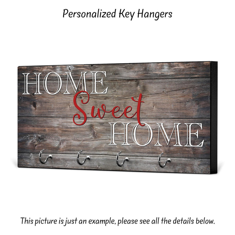 Home Sweet Home, Wedding Gift, Anniversary Gift, Personalized Housewarming Gift, New Home Gift, Wall Decor, Key Rack, Key Hanger, KH01