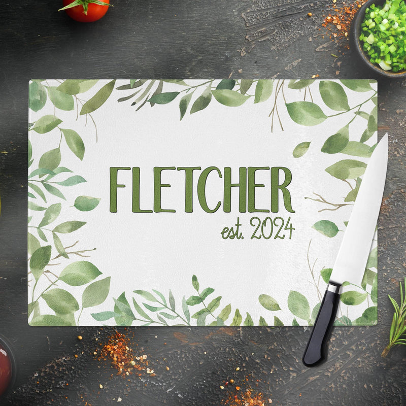 Customized Glass Cutting Board - Perfect for Engagement, Newlywed, and Housewarming Gifts