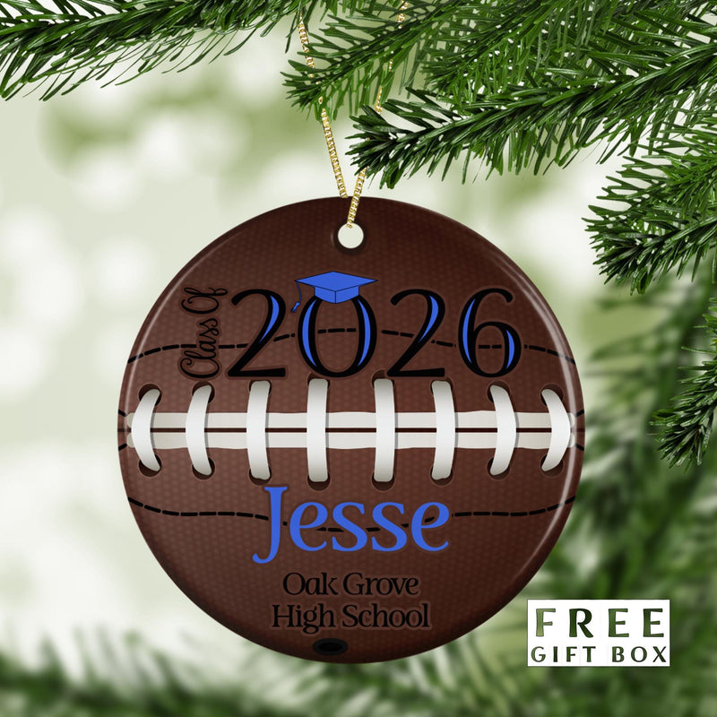 Football Ornament - The Perfect Holiday or Graduation Gift