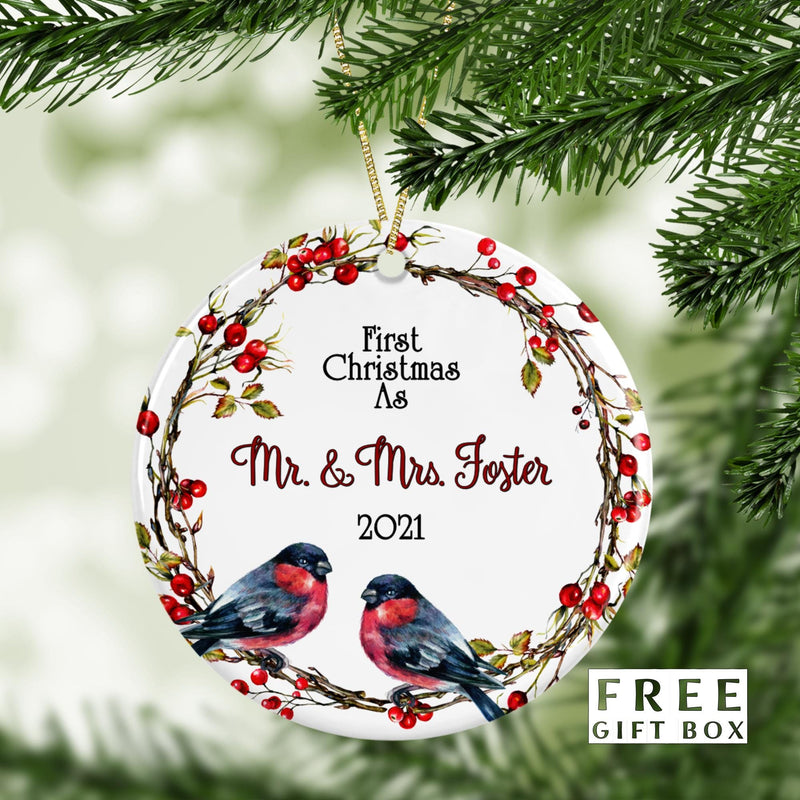 Our First Christmas Custom Couple Ornament - Perfect Stocking Stuffer