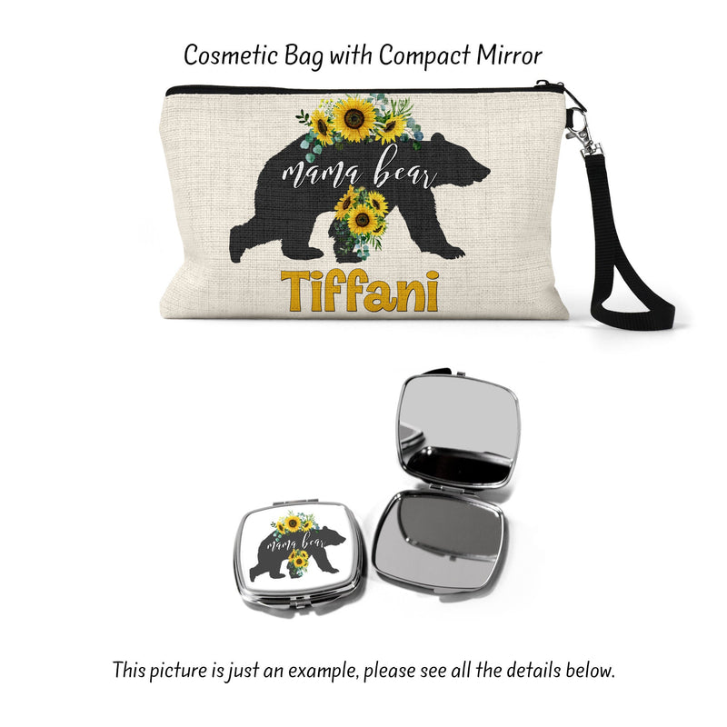 Mama Bear Cosmetic Bag - Perfect Gift for Her: Bridesmaid, Wife, Mom, Teacher