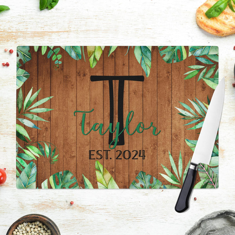 Customized Glass Cutting Board - Perfect for Engagement, Newlywed, and Housewarming Gifts