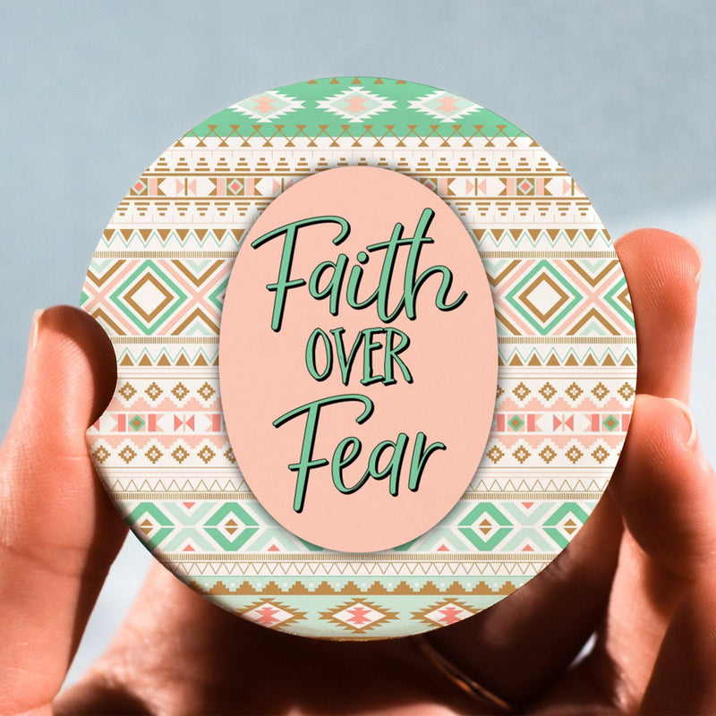 Car Coasters: Rubber or Sandstone - Faith Over Fear Design