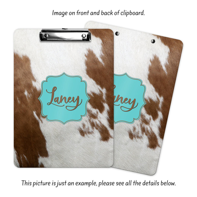 Cow, Sunflower, Cow Print Teacher Appreciation, Custom Clipboard, Gift for Her, Teacher Gift, Personalized Office Gifts, Clip Board, CB33