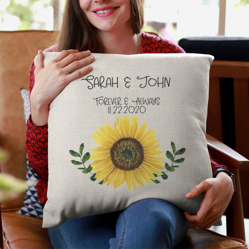 Sunflower, Sunflower Pillow, Custom Pillow, Pillow Cover, Wedding Gift, Anniversary Gift, Housewarming Gift, Home Decor, Home Gifts, PI45