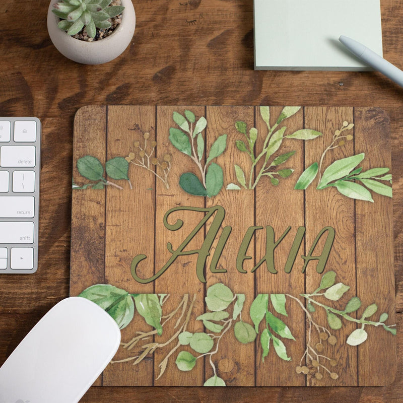 Green Leaf Mouse Pad Personalized Mousepad Gift Birthday Gift Wedding Gift Unique Gift Personalized Gift Gift for Her Mom Gift MP66