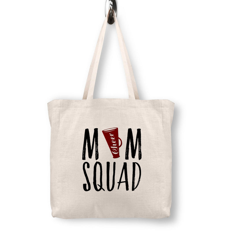Mom Squad, Mom Life, Cheer Mom, Gift for Mom, Gift for Her, Tote Bag Quote, Tote Bag, Canvas Tote Bag, Shoulder Bag, Cheerleader, SG03